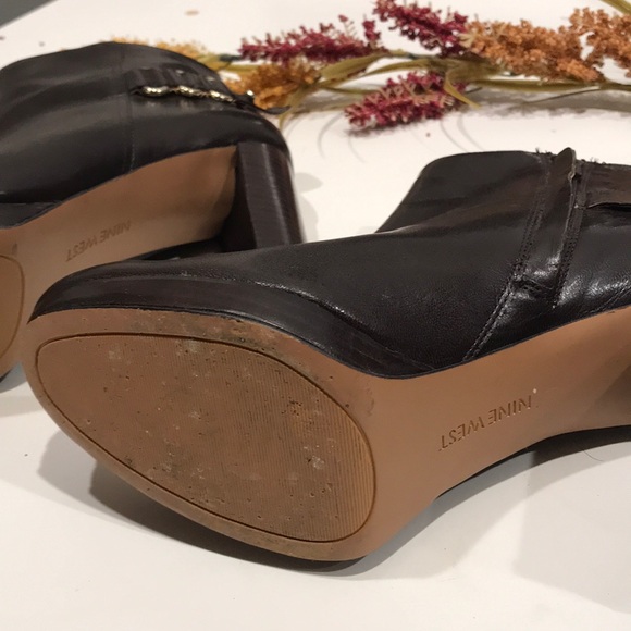 NINE WEST Kali ankle boot leather high heel zip up - Picture 2 of 8